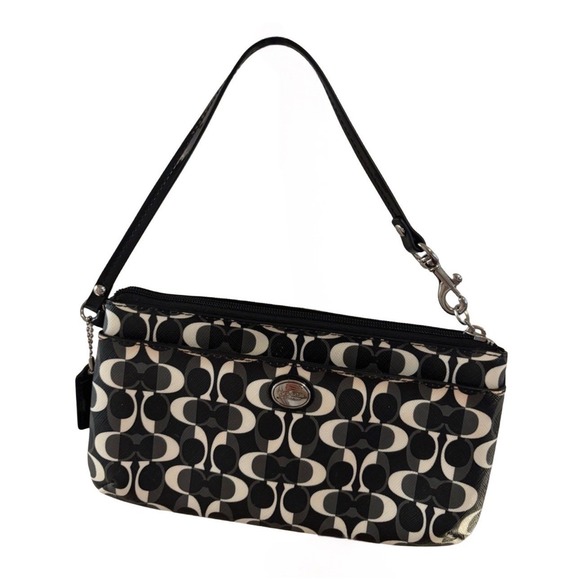 Coach Black Peyton Dream C Small Wristlet Wallet Bag Purse Clutch F50523 Mini